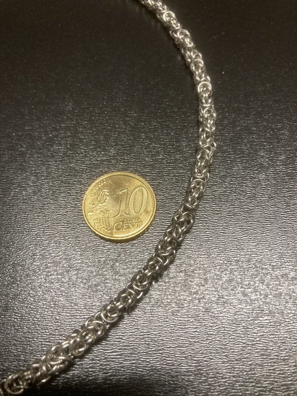 Königskette Duralumin  47 + 3 cm, 4,5 mm Silber
